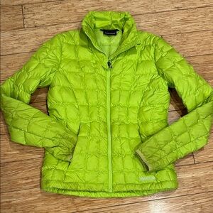 Marmot Women's Duck Down Winter Ski Cottagecore Lime Green Puffer Jacket XS